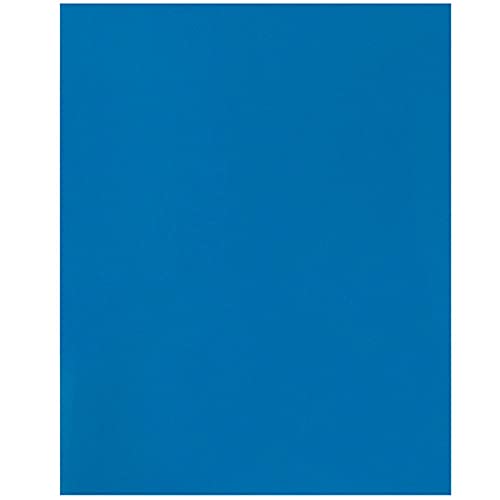 Jam Paper Laminated Two Pocket Glossy School Folders - Letter Size - High Gloss Blue - Bulk 25/Pack #TOP4