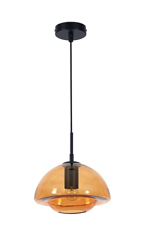 Box and beyond - Suspension - Métal et Verre Orange - Opaline - Douille E27 - Salon, Chambre, Bureau, Entrée - Style Vintage