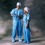 Kimberly-Clark Blue Medium SMS Fabric Scrub Shirt - 69701 [PRICE is per EACH]