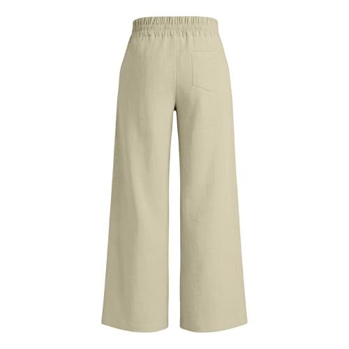 Pantalon coupe ample marine confortable taille haute chic à poches - 5