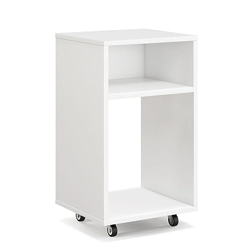 CASART Mobile File Cabinet, Rolling Filing Cabinet Document Storage Unit with Open Shelves and Wheels, Vertical Printer Stand Stationery Storage Cabinet Chest for Home Office