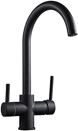 Commercial Nickel Kitchen Faucet with Direct Drink Tap Swivel Handheld Shower and Dual Spout Mixer Crane Ideal for Bar or Farmhouse Sink Hot and Cold Water Compatibility