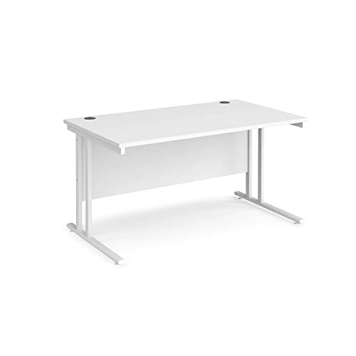DAMS Maestro 25 WL straight desk 1400mm x 800mm - white cantilever frame, white top