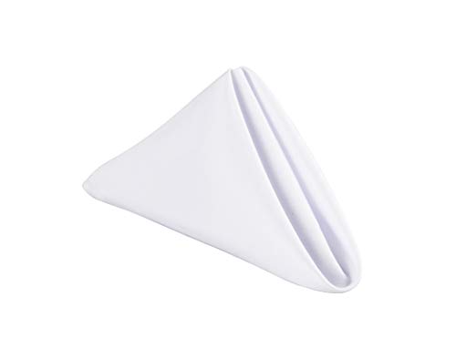 Gefeii Kitchen 18X18 Solid Polyester White Cloth Napkins For Round Square Rectangle Tablecloth For Wedding Party Restaurant Banquet Dining Buffet Table Picnic Set Of 12 (Napkins-18X18, White) #TOP13