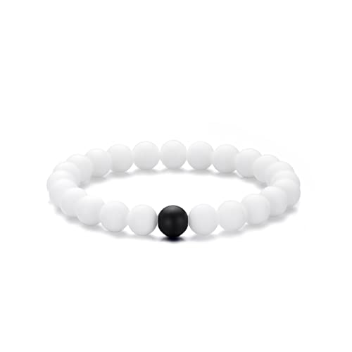 Beaded Bracelets for Men Women 8mm Bead Stretch Bracelets Yoga Bracelets Unisex BFF Jewelry for 23