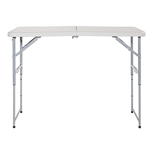 Office Star Resin Multipurpose Rectangle Table, 4-Feet Long, Height Adjustable, Center Folding Table, Light Gray