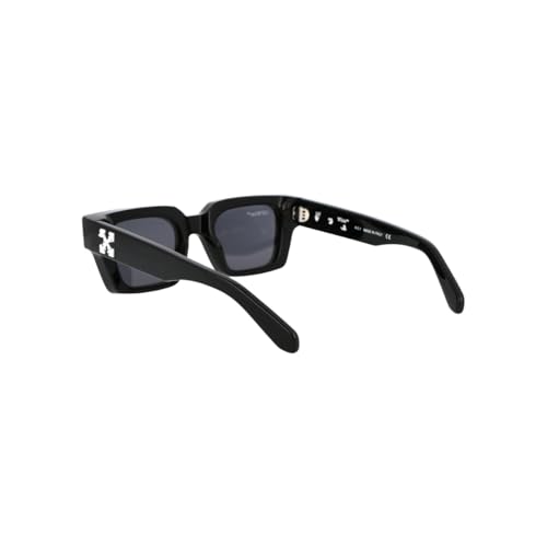 Lunettes de soleil Off-White Virgil 11007 rectangulaires noires pour homme et femme - 4