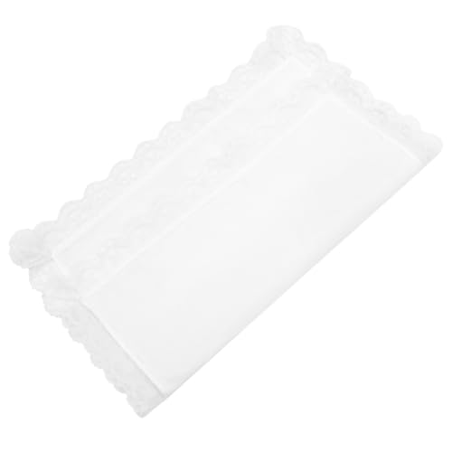 TIKODIDA 4 Pañuelos de Algodón Blanco Puro Borde de Encaje, Tamaño Estándar, Suaves y Duraderos para Uso Diario, Accesorios Femeninos Ideales para Bodas y Manualidades DIY