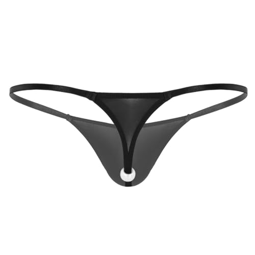 Riismen Jockstrap String Herren Mini Slip Perle Transparent Tanga Thong Sexy Unterwäsche Boxershorts Männliche Sportwäsche Mxl Schwarz Large