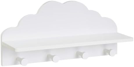 LOLAhome Perchero de Pared Infantil diseño Nube con Estante Blanc...