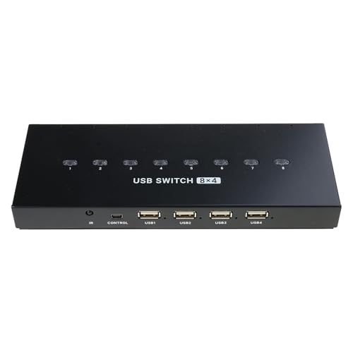 jiingekk USB2.0 Manual Sharing Switching Printer Sharing Device USB Hubs 8 In 4 Out Data Transfer Hubs Converters