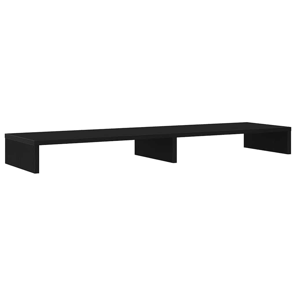 Gecheer Supporto per Monitor Doppio, Ergonomico con Piattaforma Rialzata e Scomparti Portaoggetti, 100x27x10 cm in Legno Tecnico Rovere Nero for Ufficio Casa e Lavoro a Distanza