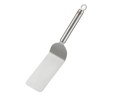 RÖSLE Sandwich-Palette gekröpft, Hochwertiger Edelstahlwender mit Rundgriff und Aufhängeöse, Edelstahl 18/10, 32 cm, Silber – Ansicht 4