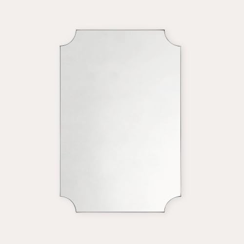 Image of TEHOME Polished Nickel Rectangle Bathroom Vanity Mirror, 20x30'' Silver Decorative Bathroom Mirrors
