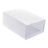 Toyvian 6個 加厚透明防潮靴箱 シューズケース 収納ボックス 式 ホワイト 靴整理に 小スペース対応