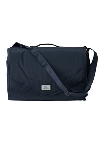 Image of Little Unicorn 5'x7' Outdoor Family Picnic & Beach Blanket | Durable & Water-Resistant Fabric | Compact Fold & Easily Wipes Clean | Zipper Pocket (Navy Plaid)