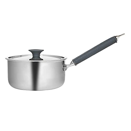 Cookfresh Tri-ply Stainless Steel Saucepan with Steel Handle | Gas, Induction Compatible | Even Heat Distribution | SS304 Food Grade Steel | Dishawash