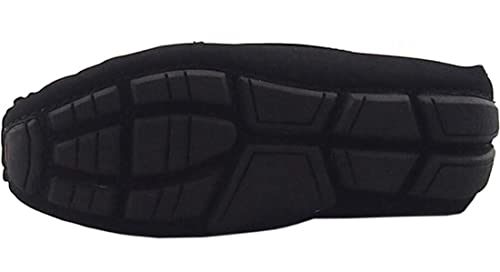 Ppxid T0666-1223 Girls Boys Suede Leather Slip-On Loafers Comfort Moccasin Casual Boat Shoes Uniform Dress Shoes-Black 7 Us Size thumb #3