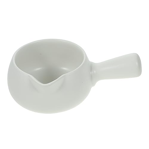 BEBEMOKO Sartén pequeña de cerámica para sopa, calentador de alimentos, sartén de leche, sartén wok, mini cacerola, olla de sopa, sartén de vertido, sartén esmaltada, utensilios de cocina, jarras de