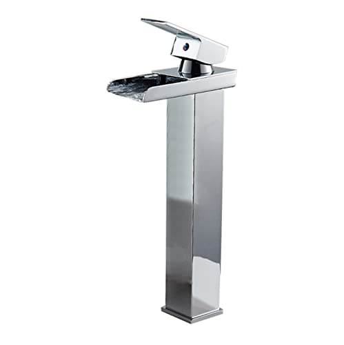 Robinet de lavabo cascade anti-éclaboussures mitigeur acier inoxydable