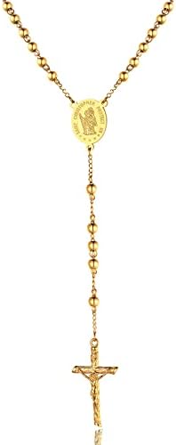 ChainsPro Can Custom Women Rosary Bead Y Necklace Catholic Gifts, First Holy Communion Jewellery for Boy (Gift Wrapped)