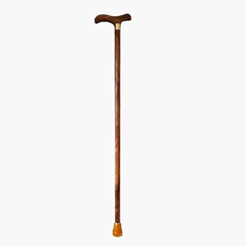 Bastón de madera maciza, bastón de madera maciza, muletas de madera, bastón de madera antideslizante con punta de goma, bastón de madera maciza para hombres y mujeres para ancianos, personas mayores