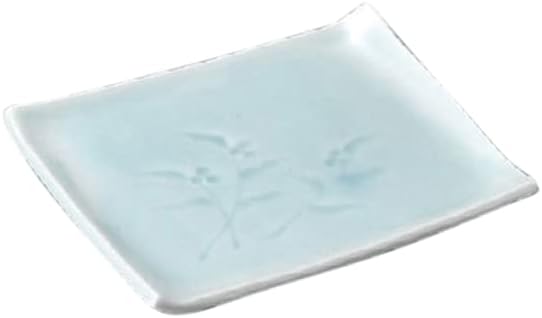 せともの本舗 Set of 3 Blue White Porcelain Tsuyu Grass Long Angle 6.0 Appetizer Plate, 5.8 x 4.9 inches (148 x 125 mm), Japanese Tableware, Restaurant, Inn, Restaurant, Commercial Use