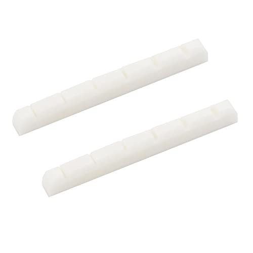 Huatool Bone Slotted Nut Electric Guitar 2 Pieces, Made Of Real Cow Bone Used For Electric Guitar, Fit For42*3.5 * 4.5/3.5Mm #TOP20