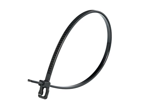 RETYZ 6-Inch Black Reusable Releasable Cable Ties – 100 Pack, 18 lb Strength, Patented Quick-Release, One-Handed, Tool-Free Design for DIY and Retail Applications miniatura 1