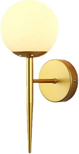 Lámpara de pared de vidrio y metal LED para dormitorio moderno
