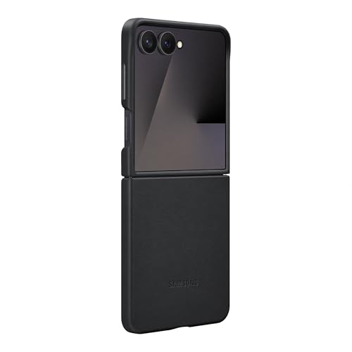 Samsung Kindsuit EF-VF766 Étui de Protection pour Smartphone Galaxy Z Flip7, Aspect Cuir, résistant aux Rayures, Noir