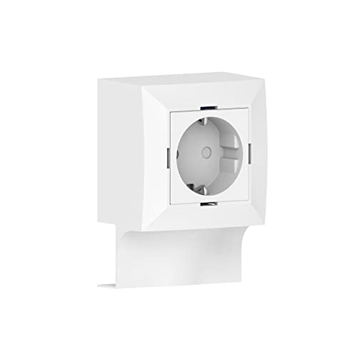 Habengut Unité de Prise Murale en saillie pour Canal de câble 30 x 15 mm Blanc