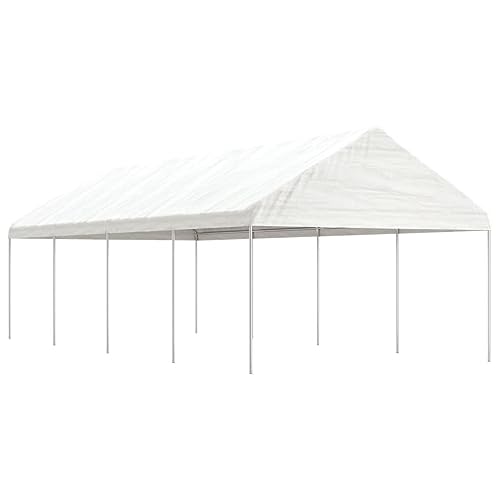 Cenador con Techo Polietileno Blanco 8,92x4,08x3,22 m, Xichuzi Cenadores para Jardin, Pergolas De Jardin, Carpas De Jardin, Carpas para Exteriores, Carpa Jardin Exterior 3155512