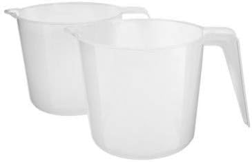 Set of 2 Handled 1 Litre Kitchen Measuring Jugs Cups Ounce ml Measurement Clear White