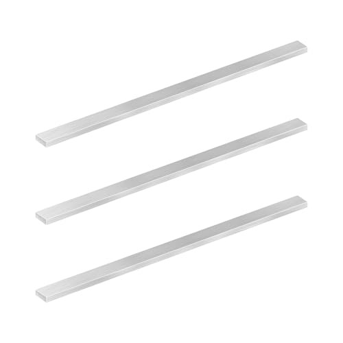 LAVMHAB Tiras de acero inoxidable 304 de 4 mm de grosor, 10 mm x 300 mm, chapa de acero inoxidable, rellenador de varilla plana, superficie cepillada, moldura decorativa para manualidades (3 unidades)