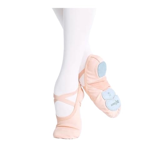 Professional Ballet Shoes Soft Three Split Sole Women Girls Ballerina Dance Shoes Stretch Fabric Mesh Splice Ballet Slippers(Beige,41)
