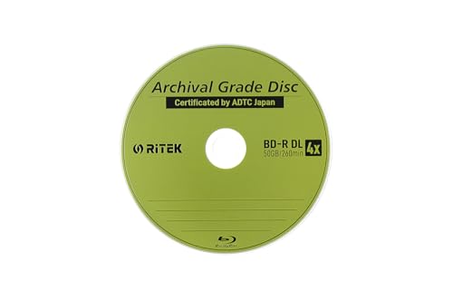 Image of 10 Pack Ritek BD-R DL 50GB 4X Archival Grade Blank Disc Certified by ADTC Japan