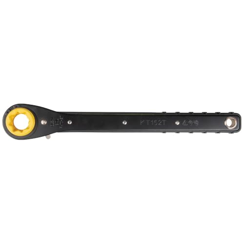 Image of Klein Tools KT152T 4-in-1 Lineman's Slim Ratcheting Wrench with Long, Ridged Handle for Grip and Leverage
