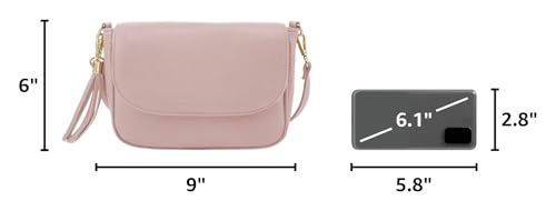 Image of EVVE Small Crossbody Bags for Women Trendy Flap Saddle Purses with Tassel Vegan leather Shoulder bag
