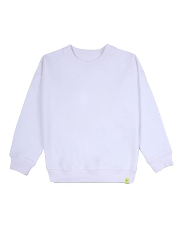 Image of KiddoPanti Boys Solid Round Neck Full Sleeve Fleece Sweatshirt | 60% Cotton 40% Polyester | Soft Warm Winter Pullover | Ribbed Cuffs & Hem | Casual Winter Sweatshirt for Kids