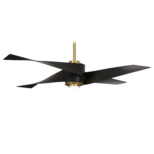 Minka-Aire F903L-SBR/MBK Artemis IV 64" Ceiling Fan with LED Light & Remote Control, Soft Brass thumbnail 8