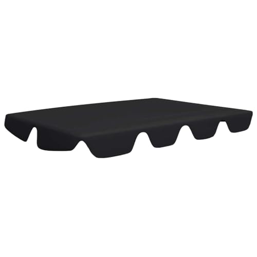 vidaXL Toit de Rechange de Balançoire Toit de Remplacement pour Balancelle Terrasse Jardin Extérieur Imperméable Noir 188/168x145/110 cm