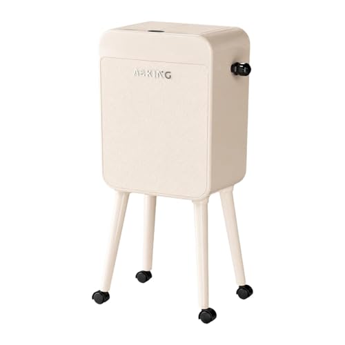 Poubelle ergonomique anti odeur blanche avec roulettes pratiques