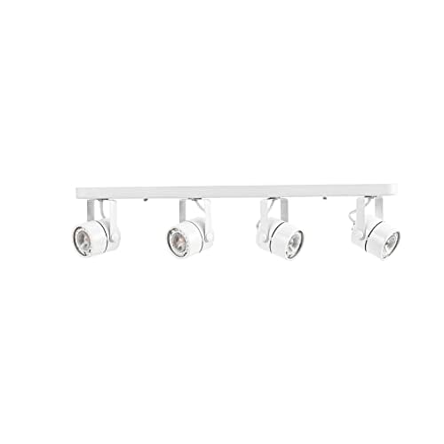 KING SHA 21” 4-Light Track Lighting with 4 Dimmable LED Bulbs Warm White CRI90,14ft Cord with On/Off Rocker Switch,Brushed Nickel