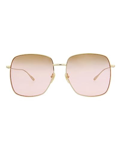 Gucci Square/Rectangle Sunglasses Gold Gold Pink Luxury Eyewear Made In Japan Metal Frame Designer Fashion for Everyday Luxury