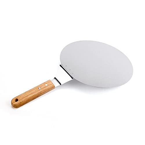 Palas para Pizza antiescaldaduras, Mango de Madera, Pala Redonda de Acero Inoxidable para repostería, Herramienta para Hornear, Accesorios de Cocina