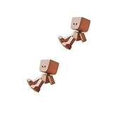 Wobbling Wooden Figures, Small Funny Bobble Head Car Decoration with Magnetic Expressions, Wooden Figure, Wackelfigur Holz, Wackelmännchen Auto, Schüttelmann Beweglich, Desk Ornaments (A,2pcs)