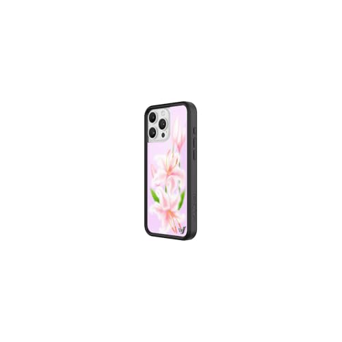 Image of Wildflower Cases - Compatible with iPhone 16 Pro Max | Protective Black Bumper, 6.5ft Drop Test Certified, Women Owned Small Business | Floral Nature Pink Green Dainty Trendy Cute | Sweet Lily