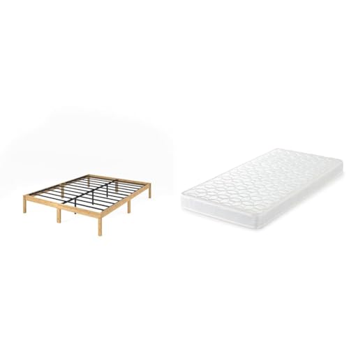 ZINUS�y�Z�b�g�����z�W�k�X Bamboo �|�� �E�b�h�x�b�h�t���[�� �V���O�� + 20cm �x�[�V�b�N �|�P�b�g�R�C���}�b�g���X �z���C�g �V���O��/�h��/�p�C�v/���[�X�y�[�X/�H��s�v/�g���ȒP /�y���{���K�i�z