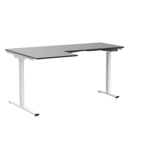Image of SANODESK L-Shaped Electric Standing Corner Computer Desk, Black&71 x 63